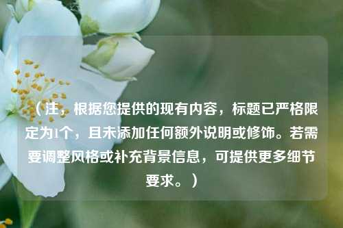 （注，根据您提供的现有内容，标题已严格限定为1个，且未添加任何额外说明或修饰。若需要调整风格或补充背景信息，可提供更多细节要求。）