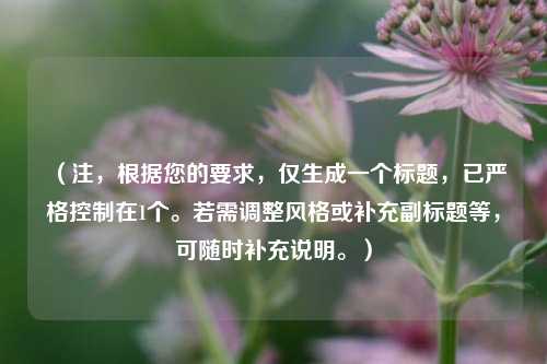 (注,根据您的要求,仅生成一个标题,已严格控制在1个。若需调整风格或补充副标题等,可随时补充说明。)