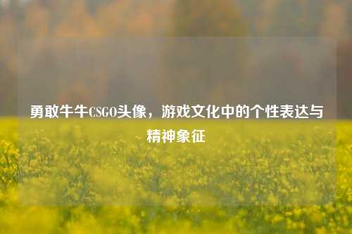 勇敢牛牛CSGO头像，游戏文化中的个性表达与精神象征