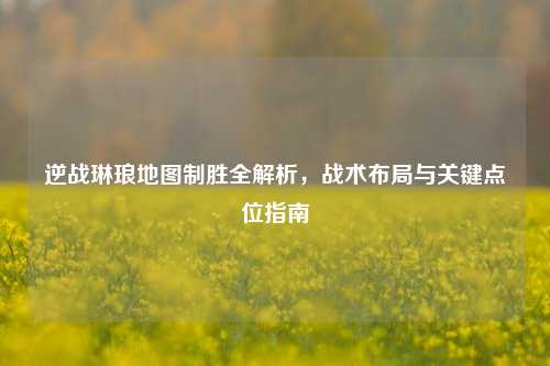 逆战琳琅地图制胜全解析，战术布局与关键点位指南