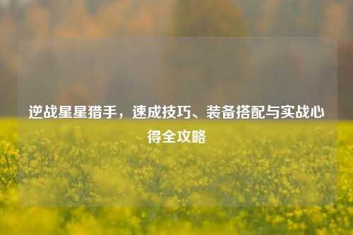 逆战星星猎手，速成技巧、装备搭配与实战心得全攻略