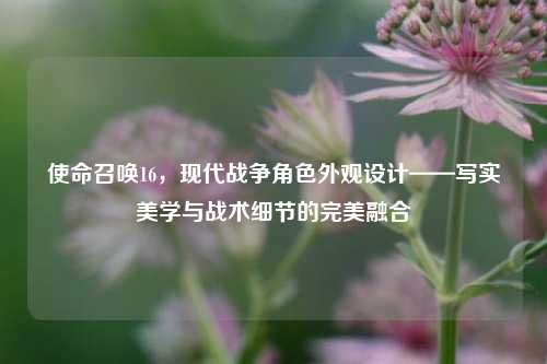 使命召唤16,现代战争角色外观设计——写实美学与战术细节的完美融合