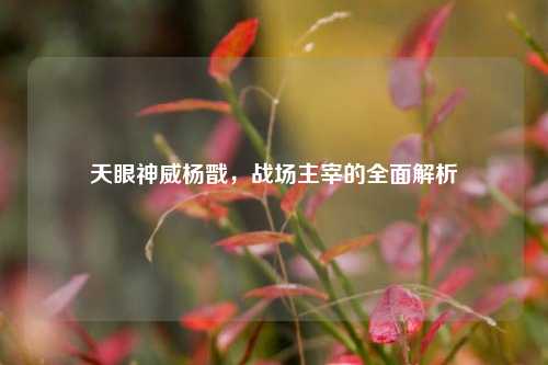 天眼神威杨戬，战场主宰的全面解析