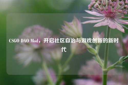 CSGO DAO Mod,开启社区自治与游戏创新的新时代