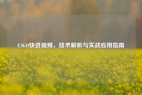 CSGO快进视频,技术解析与实战应用指南
