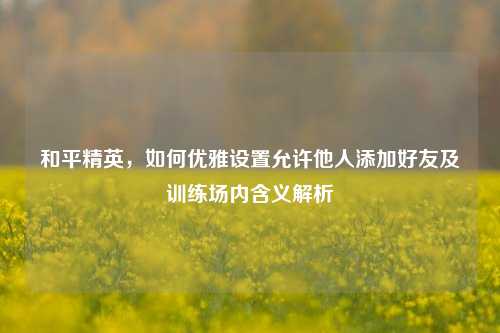 和平精英，如何优雅设置允许他人添加好友及训练场内含义解析