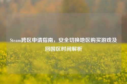 Steam跨区申请指南，安全切换地区购买游戏及回国区时间解析