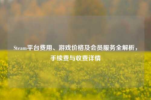 Steam平台费用、游戏价格及会员服务全解析,手续费与收费详情