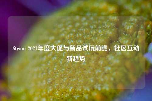 Steam 2021年度大促与新品试玩前瞻，社区互动新趋势