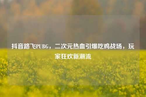 抖音路飞PUBG,二次元热血引爆吃鸡战场,玩家狂欢新潮流
