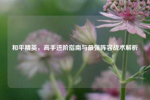 和平精英，高手进阶指南与最强阵容战术解析