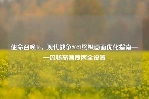使命召唤16,现代战争2021终极画面优化指南——流畅高画质两全设置
