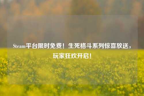 Steam平台限时免费!生死格斗系列惊喜放送,玩家狂欢开启!