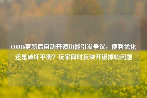 COD16更新后自动开镜功能引发争议，便利优化还是破坏平衡？玩家同时反映开镜掉帧问题