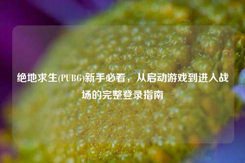 绝地求生(PUBG)新手必看，从启动游戏到进入战场的完整登录指南