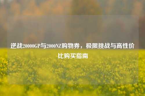 逆战20000GP与2000NZ购物券,极限挑战与高性价比购买指南