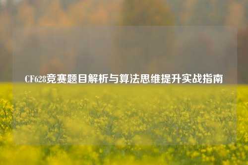 CF628竞赛题目解析与算法思维提升实战指南