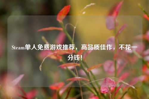 Steam单人免费游戏推荐，高品质佳作，不花一分钱！