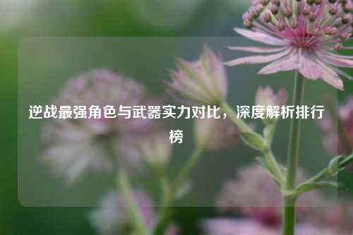 逆战最强角色与武器实力对比，深度解析排行榜
