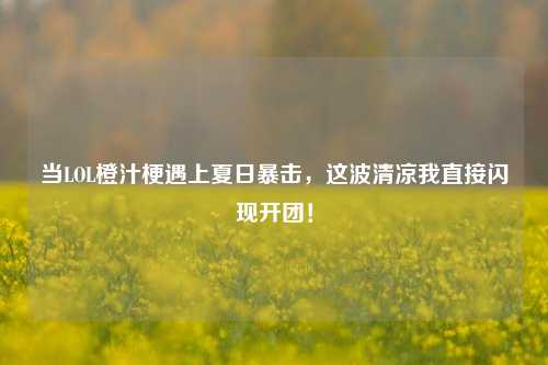 当LOL橙汁梗遇上夏日暴击,这波清凉我直接闪现开团!