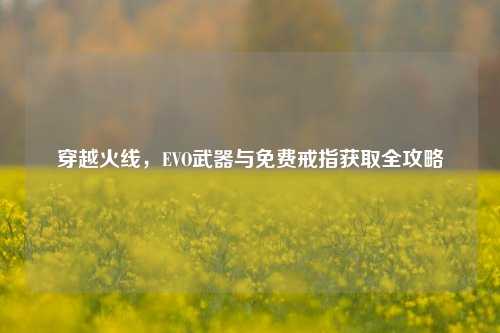 穿越火线，EVO武器与免费戒指获取全攻略