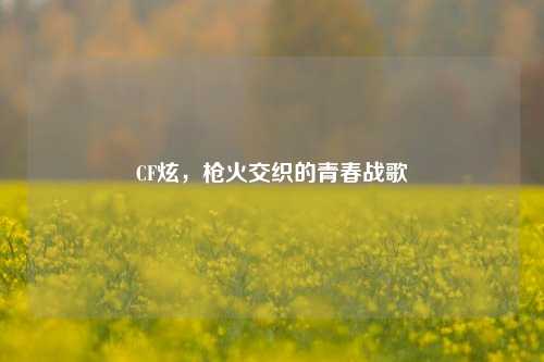 CF炫,枪火交织的青春战歌