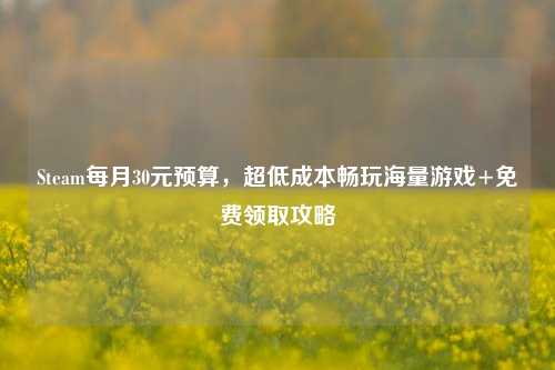 Steam每月30元预算,超低成本畅玩海量游戏+免费领取攻略