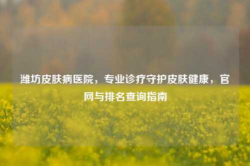 潍坊皮肤病医院，专业诊疗守护皮肤健康，官网与排名查询指南