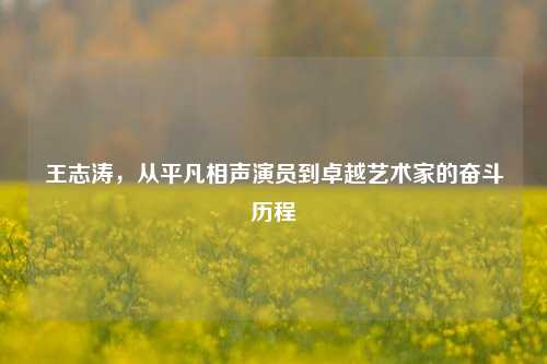 王志涛,从平凡相声演员到卓越艺术家的奋斗历程