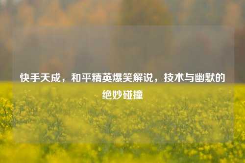 快手天成，和平精英爆笑解说，技术与幽默的绝妙碰撞