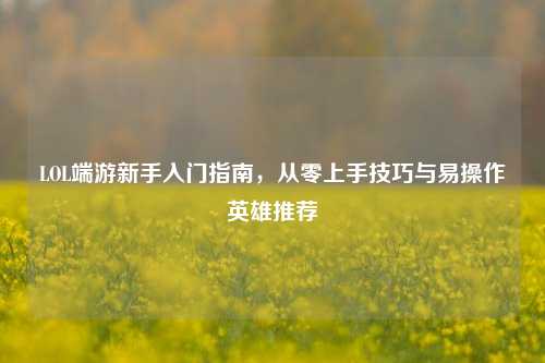 LOL端游新手入门指南，从零上手技巧与易操作英雄推荐