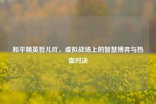 和平精英哲儿吖，虚拟战场上的智慧博弈与热血对决