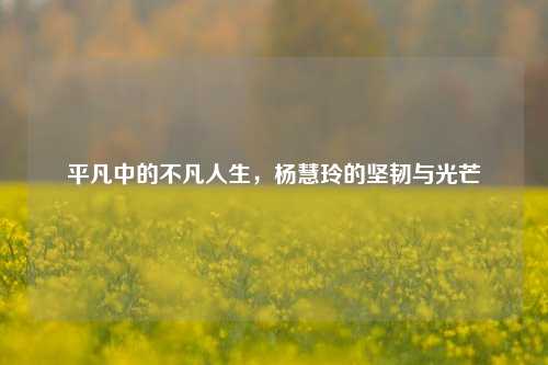 平凡中的不凡人生，杨慧玲的坚韧与光芒