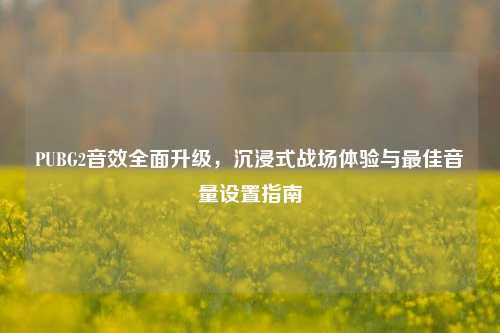 PUBG2音效全面升级，沉浸式战场体验与最佳音量设置指南