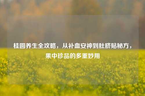 桂圆养生全攻略，从补血安神到肚脐贴秘方，果中珍品的多重妙用