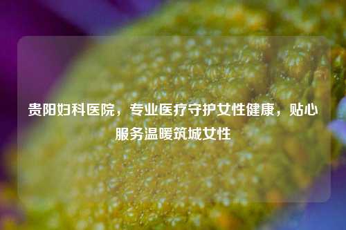 贵阳妇科医院,专业医疗守护女性健康,贴心服务温暖筑城女性