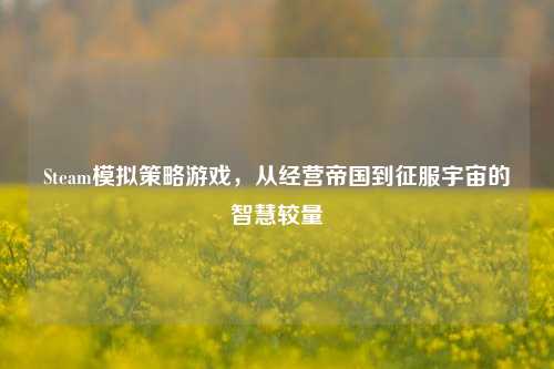 Steam模拟策略游戏，从经营帝国到征服宇宙的智慧较量