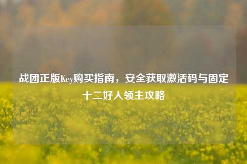 战团正版Key购买指南,安全获取激活码与固定十二好人领主攻略