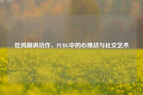 吃鸡嘲讽动作，PUBG中的心理战与社交艺术