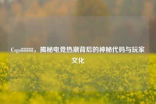 Csgo88888,揭秘电竞热潮背后的神秘代码与玩家文化