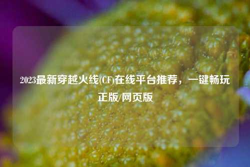 2023最新穿越火线(CF)在线平台推荐，一键畅玩正版/网页版