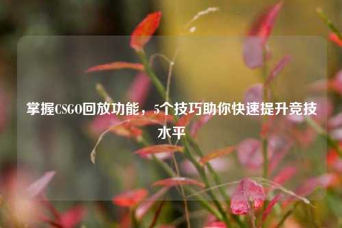 掌握CSGO回放功能，5个技巧助你快速提升竞技水平
