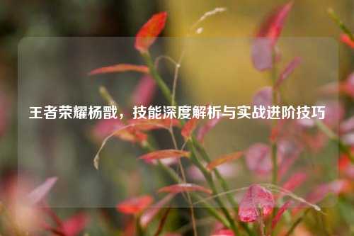 王者荣耀杨戬，技能深度解析与实战进阶技巧