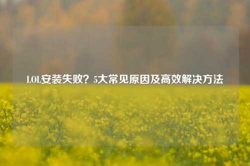 LOL安装失败？5大常见原因及高效解决方法