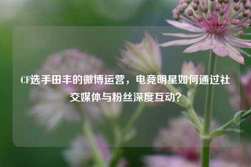 CF选手田丰的微博运营,电竞明星如何通过社交媒体与粉丝深度互动?