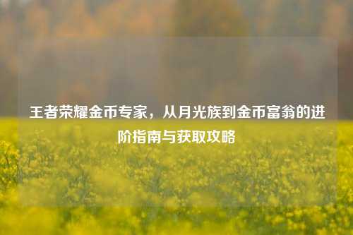 王者荣耀金币专家,从月光族到金币富翁的进阶指南与获取攻略