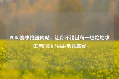 PUBG赛事推送网站,让你不错过每一场绝地求生与PUBG Mobile电竞盛宴