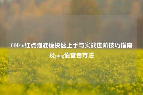 COD16红点瞄准镜快速上手与实战进阶技巧指南及ping值查看方法