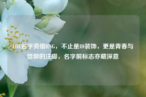 LOL名字旁缀RNG，不止是ID装饰，更是青春与信仰的注脚，名字前标志亦藏深意