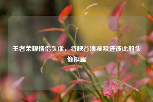 王者荣耀情侣头像，将峡谷浪漫藏进彼此的头像框里